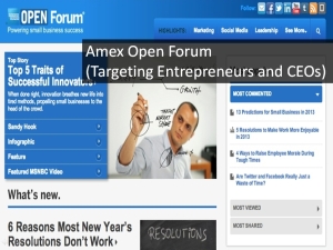 Screenshot taken from AMEX Open Forum website